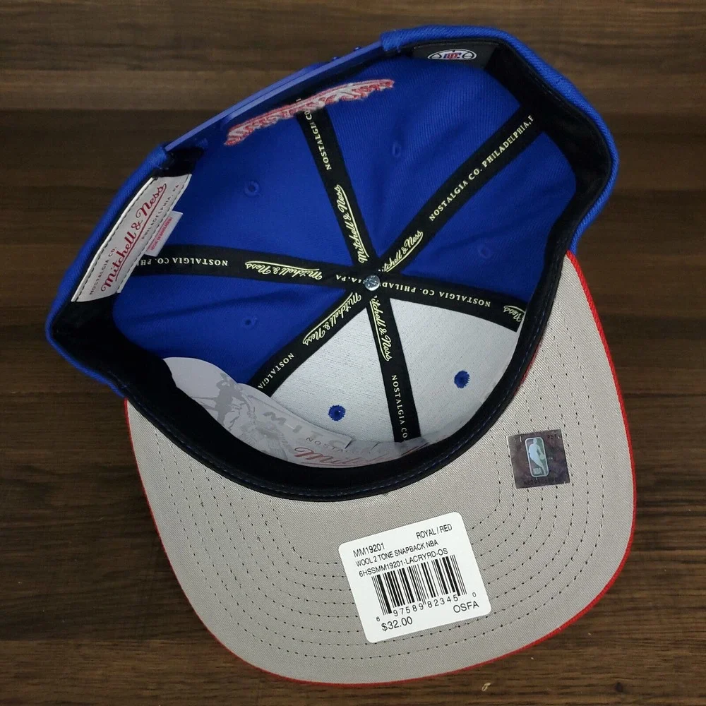 LA Clippers Mitchell & Ness NBA Snapback Cap Hat 3D Logo Blue‎ Red NWT